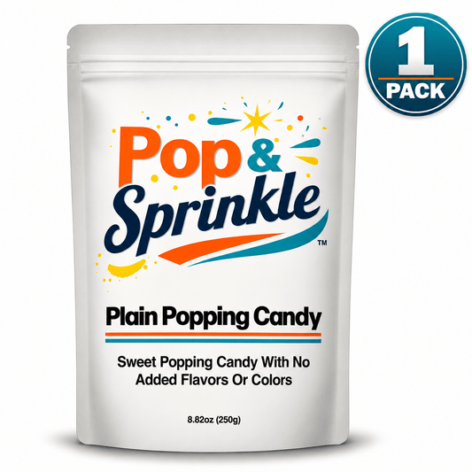 Pop & Sprinkle Plain Popping Candy – 1 Pack | Unflavored Popping Candy, No Added Flavors or Colors | 8.82 oz Bags (250g Each)